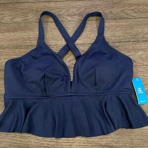 CUPSHE Women’s Tankini Swimsuit Top NEW Navy